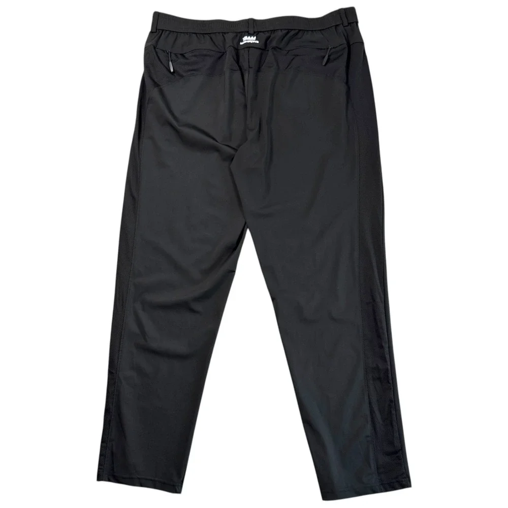 Meshirons Mens Black Athletic Pants 2XLx32 Stretch Jogger Track Pants Zip Pocket